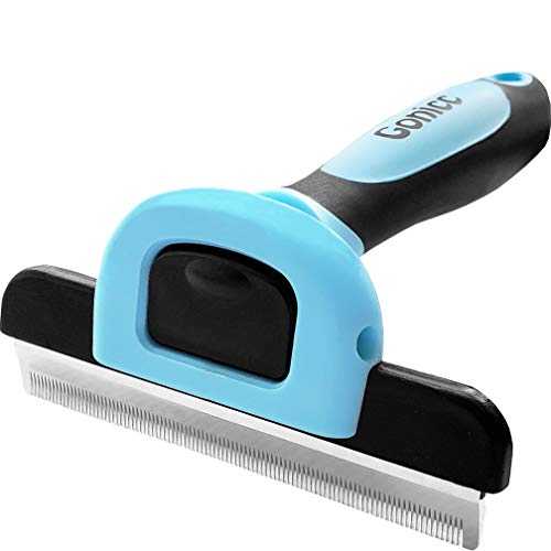 gonicc Pente para cães e gatos escova para deshedding cuidado, escova de higiene para cães pequenos, médios e grandes gatos com pêlo curto a longo