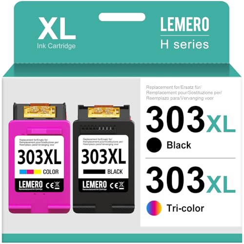 Lemero 303XL cartuchos multipack compatível para HP 303 cartuchos multipack para HP Envy Photo 7120 7130 7132 7820 7830 7832 6220 6230 6232 preto e cor