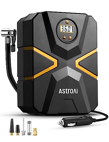 AstroAI Inflador rodas carro digital 12 V, compressor de ar portátil 150 PSI, compressor de ar carro, insuflador rodas carro com ecrã LCD e luz LED para carro, bicicleta, moto e etc.