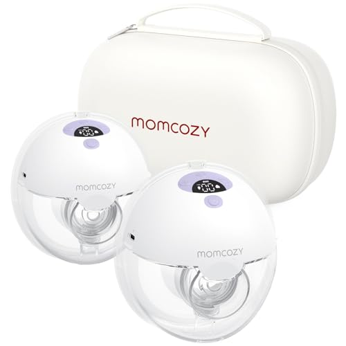 Momcozy M5 Saqueças elétrico mãos livres, extrator de leite portátil de boca de bebé flange de dupla selado com 3 modos e 9 níveis - 24 mm (2, roxo)