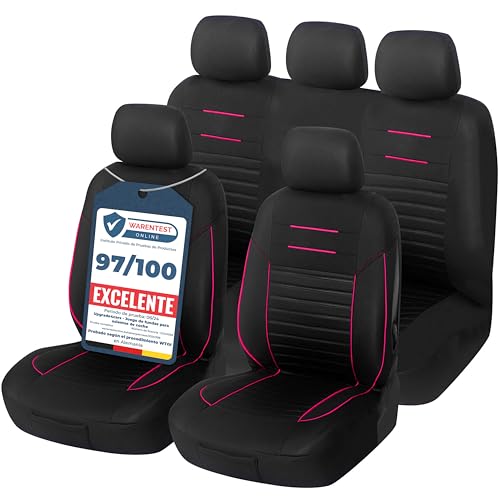 Upgrade4cars Capas de assento de carro universais preto rosa | cobertura universal | protetor de assento dianteiro para frente e traseiro, acessórios interior decoração
