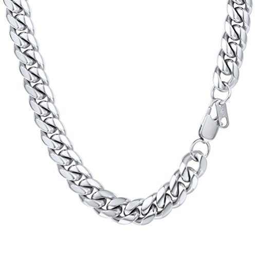 PROSTEEL Colar de corrente urbana urbana para homens mulheres, 4,8 mm / 6 mm / 10 mm / 14 mm de largura, 41 cm - 76 cm de comprimento, inclui caixa de presente