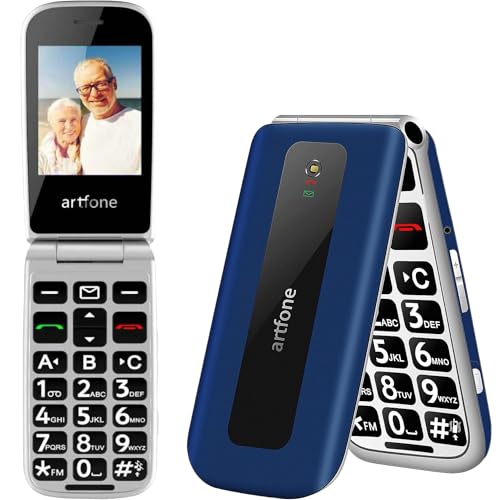 artfone F20 2G gsm Telefone móvel de tampa para maiores. Botões e teclas grandes ecrãs, 2,4 polegadas, chamada rápida, telemóvel para idosos. Botão SOS Bateria de 1300 mAhGZRD Duplo SIMSJFS FM Rádio