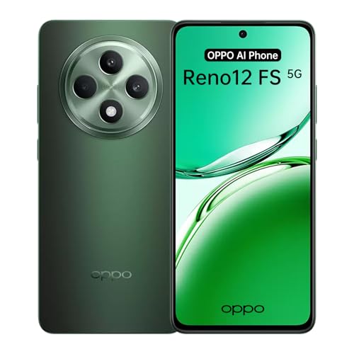OPPO Reno12 FS 5G Smartphone IA desbloqueado, Octa-core 12 + 512 GB telemóvel, 120 Hz ecrã OLED de 6,67", Dimensity 6300, câmara AI 50 + 8 2 MP, SUPERVOOC 45 W, bateria 5000 mAh, Pro. teção IP644 NFC,