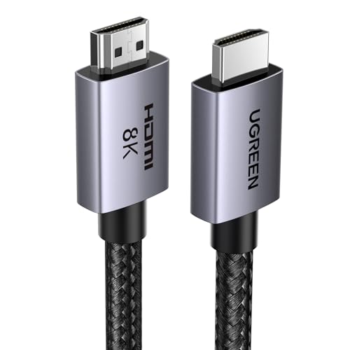 UGREEN Cabo HDMI 2.1 8K Cabo HDMI certificado 8K 60Hz 4K 240Hz ultra alta velocidade 48 Gbps alumínio eARC HDCP Dynamic HDR Dolby Atmos compatível com monitor HDTV PS5 PS4 Xbox PC, 10 m
