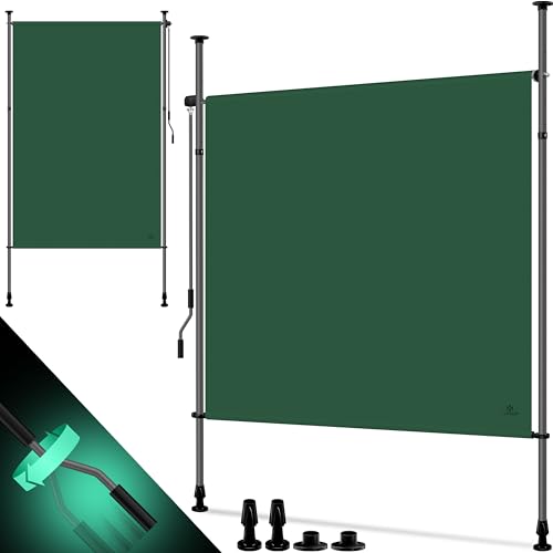 KESSER® Toldo vertical com pinça, 200 x 310 cm, extensível e opaco, toldo vertical com manivela sem orifícios, proteção visual e proteção contra o vento para jardim e terraço, impermeável,