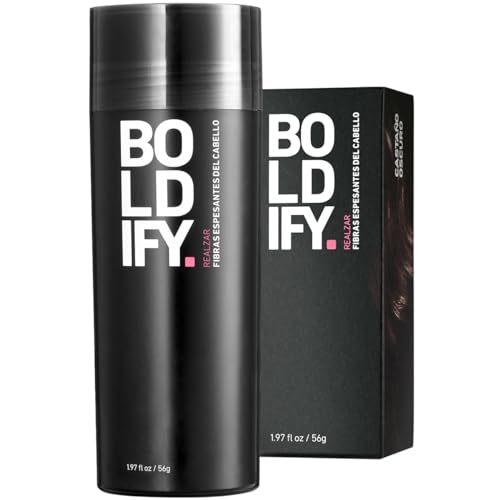 BOLDIFY - Fibras capilares ocultam completamente a perda de cabelo, 100% fibras de algodão não detetáveis, frasco gigante de 56 g, espessamento instantâneo do cabelo (castanho escuro)