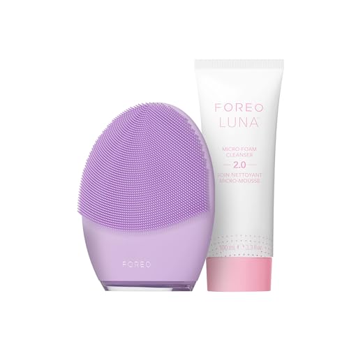 FOREO Set Clean Balance Luna 4 - Escova de limpeza facial para pele equilibrada limpeza lua micro-Foam Cleanser 2,0 100 ml - massajador reafirmante
