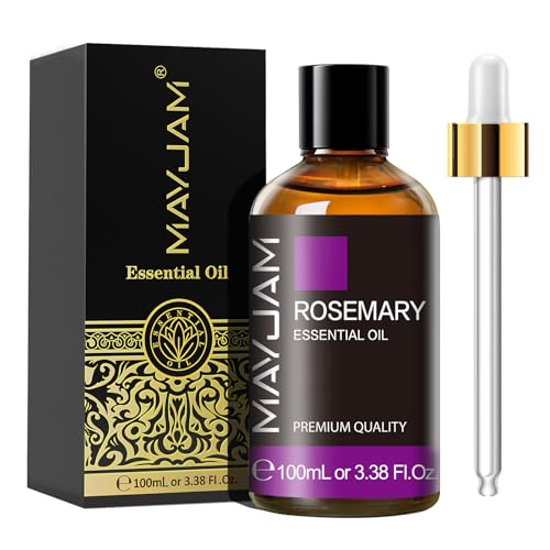 MAYJAM Óleo essencial de alecrimeiro 100 ml, óleo de alecrim para difusor, humidificador, bricolagem, casa, armários