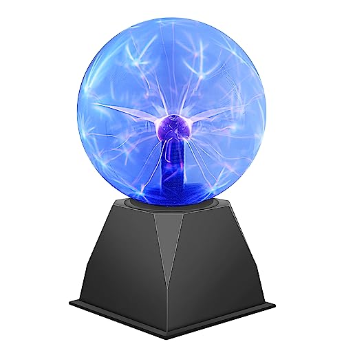 DELIPOP Bola de plasma mágica, 6 polegadas bola luminosa bola de raios sensível ao toque, luz de bola de plasma azul para festa, decoração, quarto