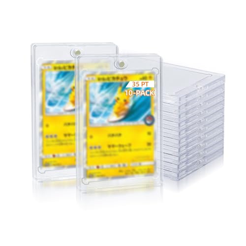 Tolesum 10 peças Magnetic Card Holder 35PT suporte de cartão UV protetores capa de plástico dura de cartão transparentes cartas colecionáveis moldura para Magic, MTG, desportos, beisebol, futebol