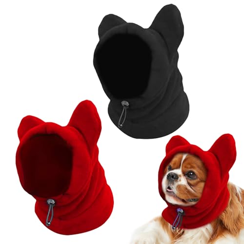 2 peças chapéu de cão, Dog Ear Muffs Noise Protection, gorro quente para cão, cosplay para cão, cachecol cão (M)