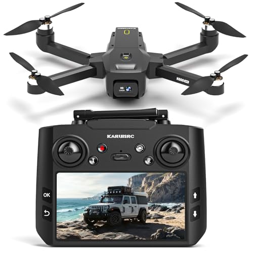GPS drone com câmara 1080 p, ecrã FPV de 4,5", transmissão de 5 GHz, motor sem escovas, retorno automático, siga-me e cartão SD, controlo por gestos, fluxo ótico para adultos / crianças / iniciantes