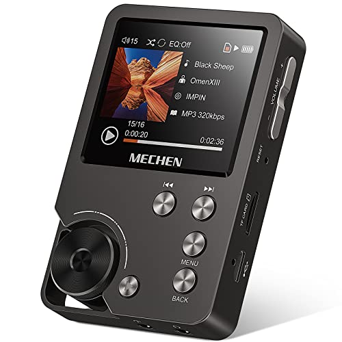 64 GB leitor MP3, MECHEN HiFi Lossless Music Player DSD DAC Lossless High-Resolution áudio digital, 30 horas de reprodução contínua, cartão de 256 GB TF expansível