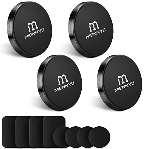 MENNYO Iman Carro móvel, conjunto de 4 suportes móveis para carro com lâminas metálicas coladas ao tabuleiro | suporte de parede para telemóvel carro magnético compatível com iPhone Samsung