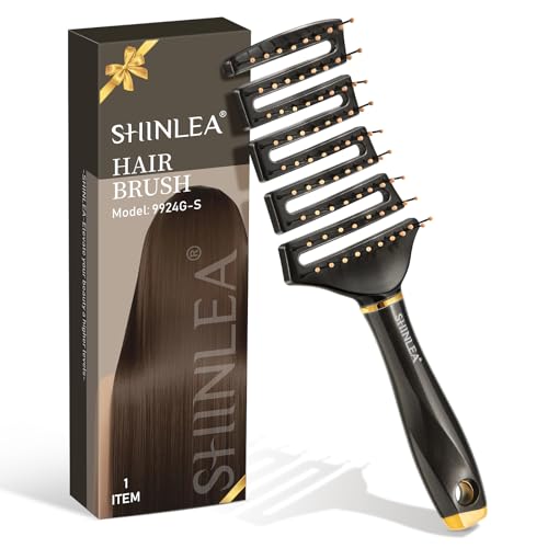 Escova de cabelo antipuxões - SHINLEA escova desembaraçante menina e adultos, exclusivo de flexão ultra suave pente anti-quebra adequado para todos os tipos de penteados