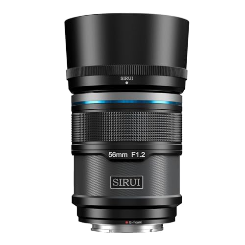 SIRUI Sniper 56 mm lente de foco automático, F1,2 alvo grande angular APS-C, E Mount lente para A6400, A6700, ZV-E10, FX3/30 (E Mount, preto)