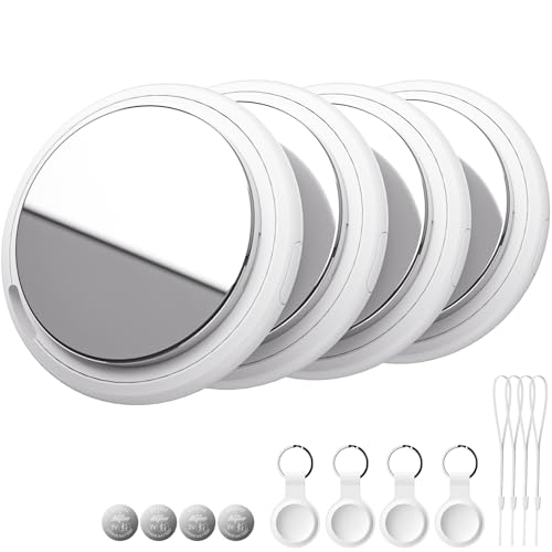 Bnlei Localizador Smart Air Tracker Tag funciona com Apple pesquisar (apenas iOS), bateria de substituição incluída, rastreador para chaves, carro, bicicleta, carteira, cães, gatos (branco, embalagem