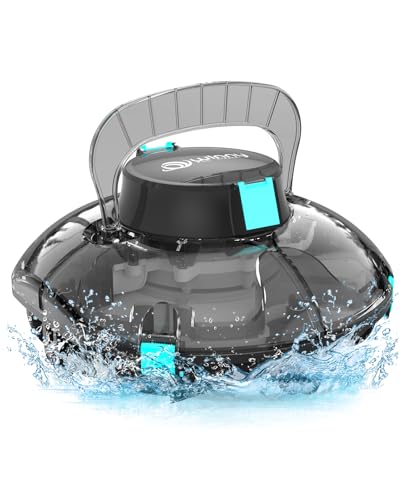 WINNY POOL CLEANER Winny 200 Limpador de fundos de piscina, sem fios Robot limpa-fundos de piscina, 75 m automático, piscinas desmontáveis 60 m², filtração dupla, estacionamento automático (preto