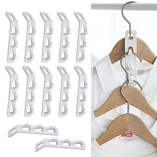Silars Ganchos para pendurar roupa em cascata, 12 unidades cabides economizam espaço para arrumar armários de roupa, ganchos de conexão economizam espaço para guarda-roupa armário Garderobe armários