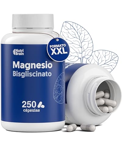 Magnésio Bisglicinato Puro 2000 mg Doses XXL (250 cápsulas), forma recortada para sono de reparação, energia, suporte ósseo-muscular e concentração, máxima biodisponibilidade, sem efeitos laxantes