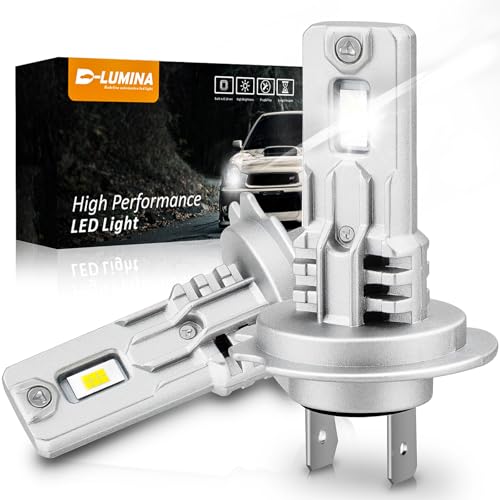D-Lumina Lâmpadas H7 LED Canbus, 100 W 16000LM 6500K chip CSP super brilhante luz alta e luz baixa, lâmpada halogénica de design de substituição 1:1 sem polaridade, plug and play