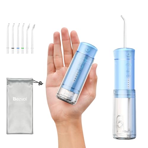 Irrigador dental portátil bucal de viagem: 5 modos, tanque de água de 300 ml, seleções de limpeza de dentes à prova de água IPX7, 6 pontas para dentes limpeza de gengivas travões ortopôncia