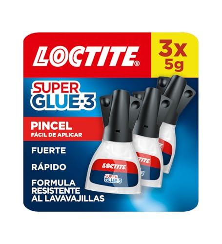 Loctite 2784726 Super Glue, conjunto de 3, transparente, 3 x 5 g