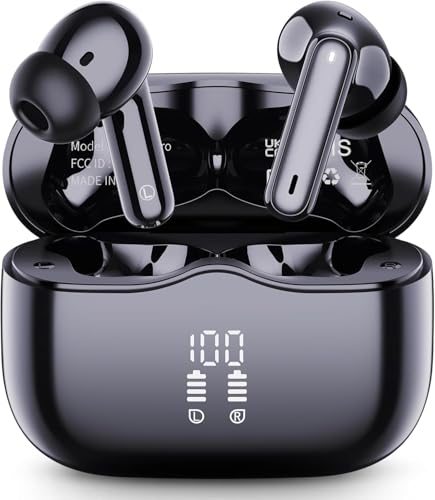 xinwld Auriculares Bluetooth, auriculares sem fios sem fios Bluetooth 5.3 com graves profundos 50H, 2025, novos auriculares sem fios com cancelamento de ruído com 4 microfone ENC