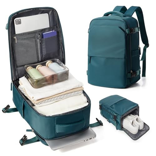 kibachev Mochila leve viagem cabine avion 40 x 20 x 25 homem mochilas de viagem 20 L com sapatilhas, mochila portátil cabine 40 x 30 x 20 mochila mulher trabalho viagem pack