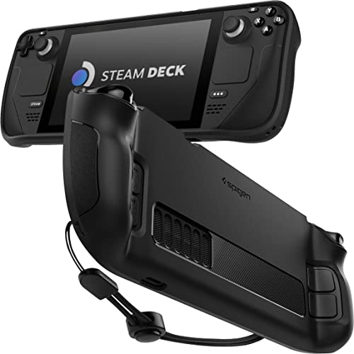 Spigen Rugged Armor Capa compatível com a consola Steam Deck LCD (2022) / Steam Deck OLED (2023) - preto mate