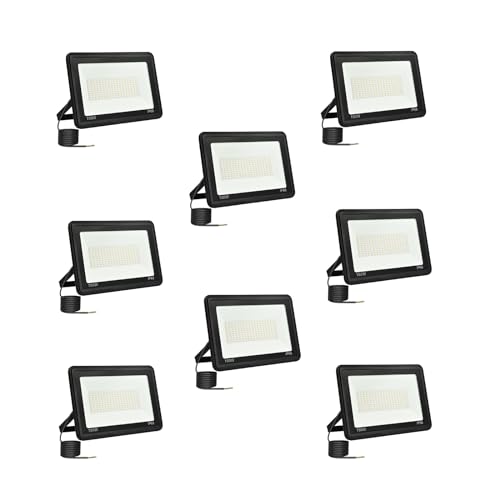 toobettp 8 unidades Foco LED para exterior, 50 W, projetor LED 50 W, 5000 LM holofotes LED exteriores, 6500 K, branco frio, impermeável, IP66, projetores LED exteriores, para garagem, jardim, pátio