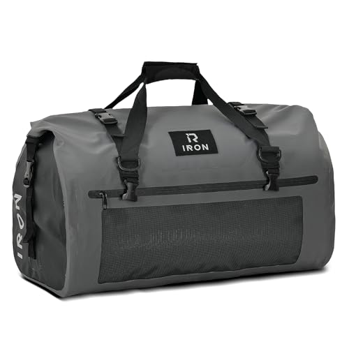 BORLENI Mala de motocicleta impermeável mala traseira mota bolsa de selim forja viagem Drybag homem mulheres para viagens, desportos, ciclismo, caminhadas, campismo, praia 50 l cinzento, cinzento,