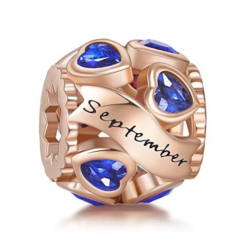 NINGAN Missangas de prata de lei 925 com pedra natal para pulseiras e colares com zircónia cúbica 5A, aniversário, dia da mãe, presentes de joalharia para mulheres e meninas