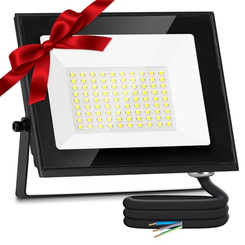 Aigostar Foco LED para exterior 50 w 4300 LM, projetor de holofote LED exterior impermeável IP65, 6500 K branco frio para garagem, jardim, pátio, parque