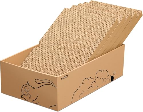 Ycozy Raspador para gatos 5 peças caixa de raspador de cartão para gatos dupla face para móveis resistentes raspador gatos