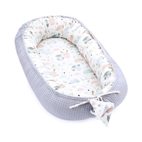 Ninho de bebé recém-nascido 90 x 50 cm, redutor de berço casulo de colecho ninho para dormir cofre de algodão cuco ideal para gondola moisés e viagem 1. Corujas cinzentas