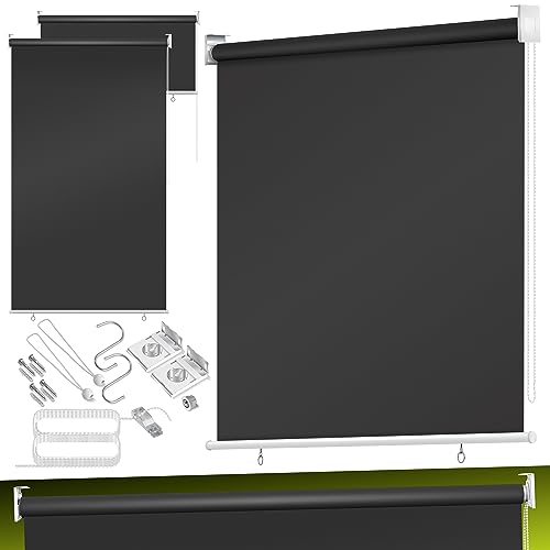 KESSER® Toldo vertical, toldo de varanda, ecrã de privacidade, persiana lateral, toldo de rolo de varanda, estável e resistente a interiores, para varanda, terraço, jardim, 100 x 240 cm