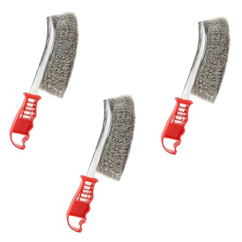 3 peças escova de arame escova de aço inoxidável de limpeza escova de metal para limpar escória de soldagem sujidade gordura óxido e pó