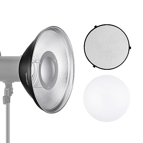 NEEWER 30 cm Kit Metal Beauty Dish Bowens Mount refletor com meia difusor para luz de vídeo flash estroboscópica, compatível com Godox AD600 NEEWER CB60 Q4 Vision 4 S101, LD30