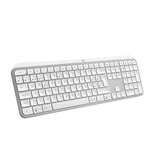 Logitech MX Keys S Teclado sem fios, perfil baixo, escrita fluída silenciosa, teclas programáveis, iluminação, Bluetooth, carregamento USB C, para Windows, Linux, Chrome, Mac, QWERTY espanhol