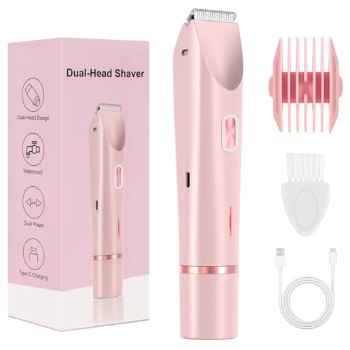 Brigin Máquina de barbear mulher, 2 em 1 atualização profissional máquina de barbear mulher com estação recarregável USB, máquina de barbear elétrica para sem dor