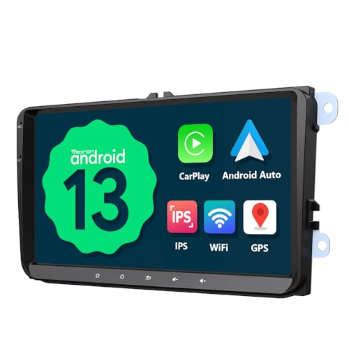 Eonon Android 13 2 + 32 GB Rádio para carro de VW Golf Vi/V Polo Touran T5 Passat Jetta Skoda, com ecrã táctil de 9 polegadas, Android automático, CarPlay, Bluetooth, GPS, WiFi e navegação VWA13