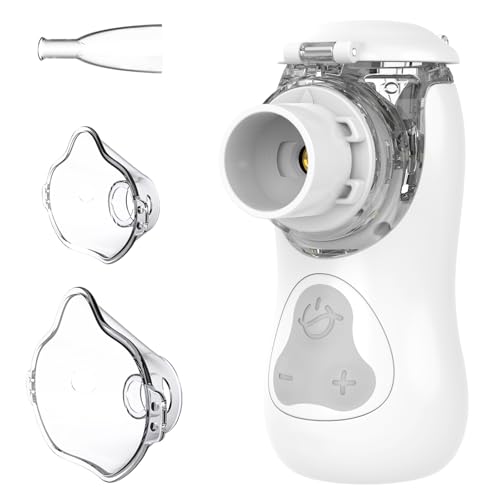 FEELLIFE Nebulizador portátil silencioso tipo C recarregável, nebulizador para bebés e adultos, taxa de atomização ajustável, nebulizador para alívio da tosse, rinite e sintomas respiratórios