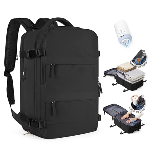 SZLX Mochila viagem cabine avion 40 x 20 x 25 mulher Ryanair mochila a vácuo com bomba bagagem de mão 45 x 36 x 20 Easyjet malas cabine para portátil 14 polegadas impermeável mochila airbag vazio