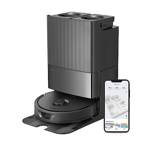 roborock Qrevo Robot Aspirador e limpa-chão, funções automáticas de esvaziamento, lavagem, secagem, limpeza da base e auto-enchimento, mapeamento 3D, potência de sucção de 5500 Pa aspirador robot