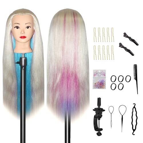 Conjunto de cabeleireiro profissional para crianças, cabeça de manequim com suporte para perucas e forma de cabeça de cabeleireiro, para cabeleireiros, colegiais e escolas de cabeleireiro (quatro
