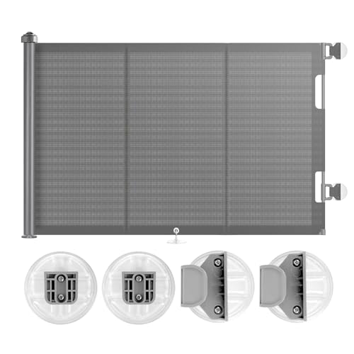 Porta de segurança extensível para bebé, barreira de segurança para crianças e cães, 0 a 150 cm, cercas removíveis para escadas e corredores, interiores e exteriores (sem furar - cinzento)