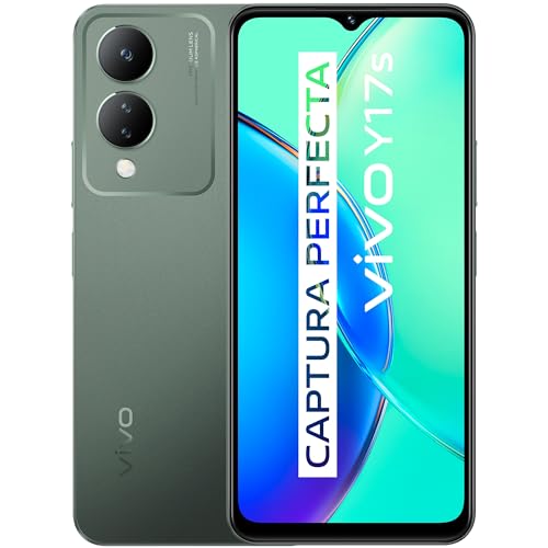 VIVO Y17s, Smartphone 4 GB RAM 128 GB ROM, câmara tripla de 50 MP, bateria de 5000 mAh, ecrã HD de 6,56" de alto brilho, resistente à água IP54, corpo fino 2,5D, telemóvel Android roid 13