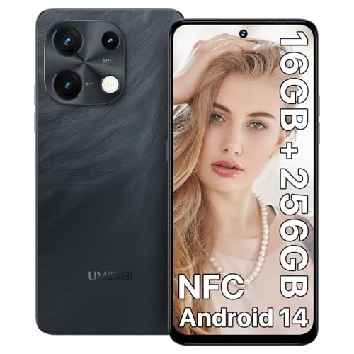 UMIDIGI Smartphone Note 100, telemóvel Android 14, 16 (8 8) GB + 256 GB, 120 Hz, Octa-Core, 6,8 pollici, 50 MP Fotocamera, NFC, OTG, Face ID/Fingerprint, 5000 mAh. D, GPS, D ual SIM Telefoni